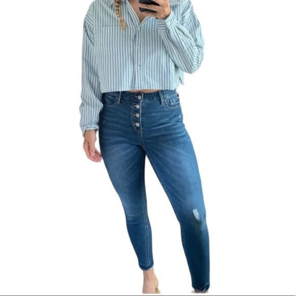 Old Navy Exposed Button Fly Rock‎ Star Super Skinny Jean Size 2 - Picture 1 of 7